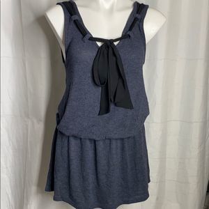 Silence‎ Noise Blue Mini Dress Ties Elastic Waist M